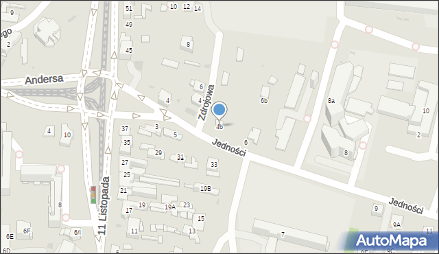 Sosnowiec, Jedności, 4b, mapa Sosnowca