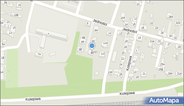 Sosnowiec, Jedności, 9D, mapa Sosnowca