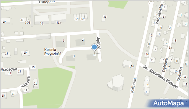 Sosnowiec, Jędryki Stanisława, 4, mapa Sosnowca