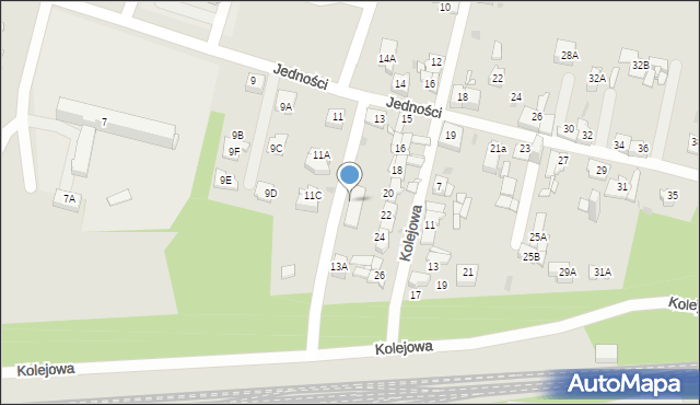Sosnowiec, Jedności, 13b, mapa Sosnowca