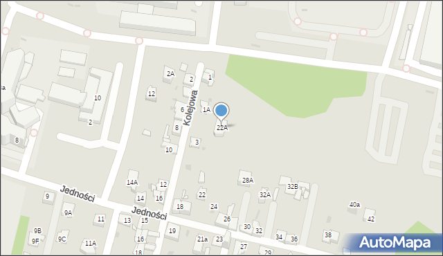 Sosnowiec, Jedności, 22A, mapa Sosnowca