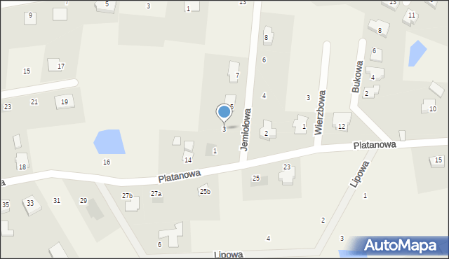 Stare Bielice, Jemiołowa, 3, mapa Stare Bielice