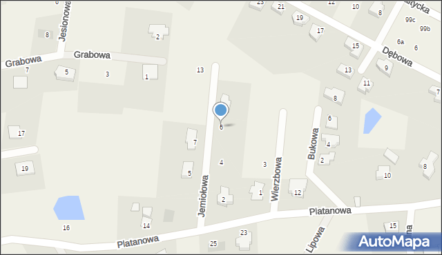 Stare Bielice, Jemiołowa, 6, mapa Stare Bielice