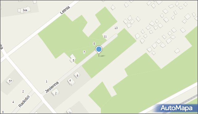 Stare Budy, Jesienna, 10, mapa Stare Budy