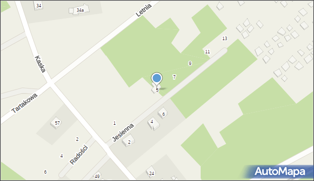 Stare Budy, Jesienna, 5, mapa Stare Budy