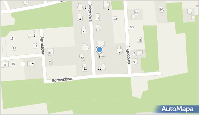 Stare Skoszewy, Jeżynowa, 9, mapa Stare Skoszewy