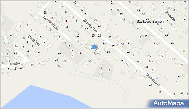 Starkowo, Jeziorna, 3, mapa Starkowo