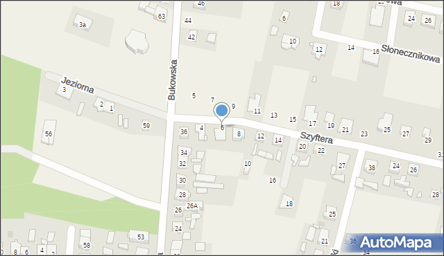 Strykowo, Jeziorna, 6, mapa Strykowo