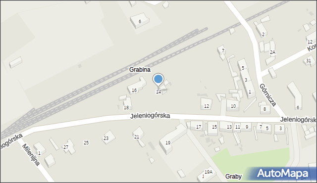 Strzegom, Jeleniogórska, 14, mapa Strzegom