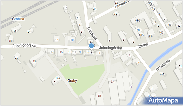 Strzegom, Jeleniogórska, 5, mapa Strzegom