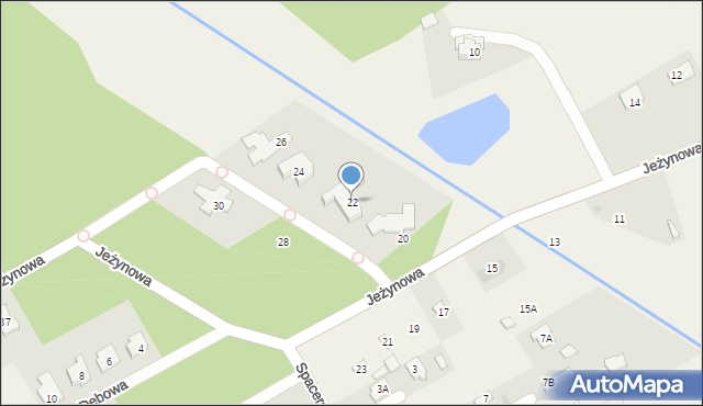 Strzeniówka, Jeżynowa, 22, mapa Strzeniówka