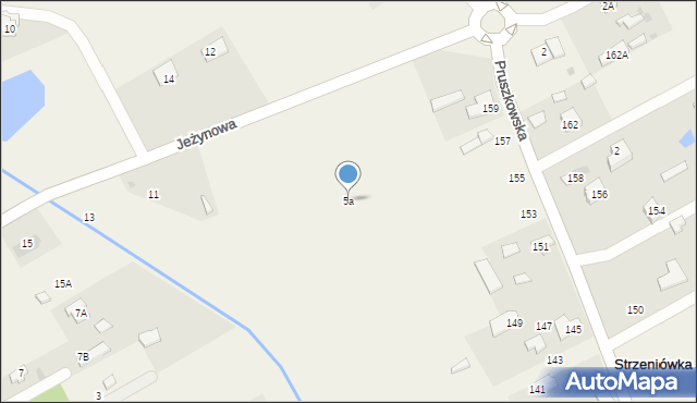 Strzeniówka, Jeżynowa, 5a, mapa Strzeniówka
