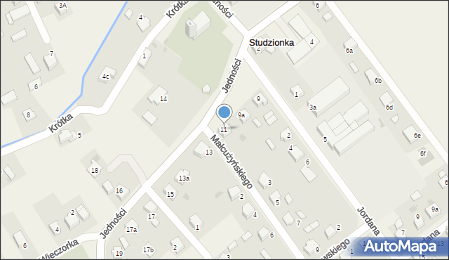 Studzionka, Jedności, 11, mapa Studzionka