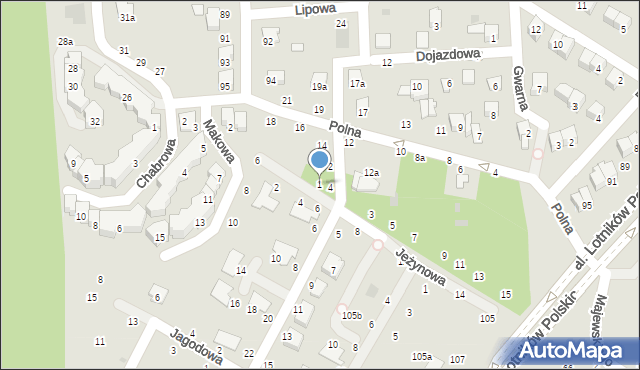 Świdnik, Jeżynowa, 1, mapa Świdnika