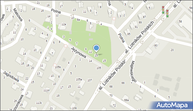 Świdnik, Jeżynowa, 13, mapa Świdnika