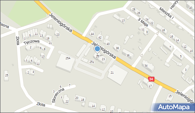 Świebodzice, Jeleniogórska, 25, mapa Świebodzice