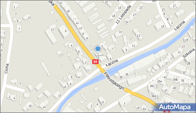 Świebodzice, Jeleniogórska, 2a, mapa Świebodzice
