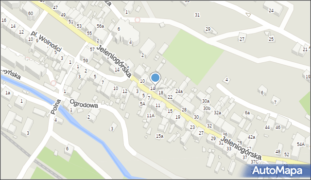 Świerzawa, Jeleniogórska, 16, mapa Świerzawa