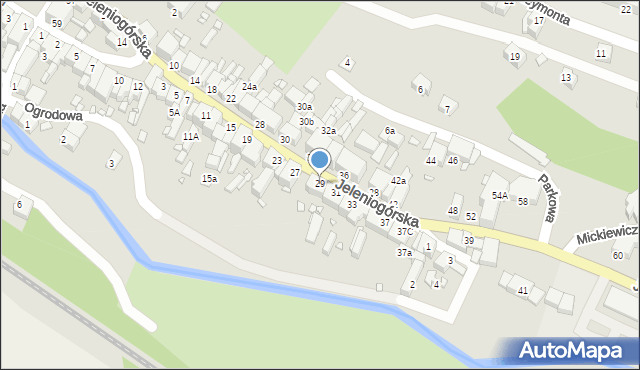 Świerzawa, Jeleniogórska, 29, mapa Świerzawa