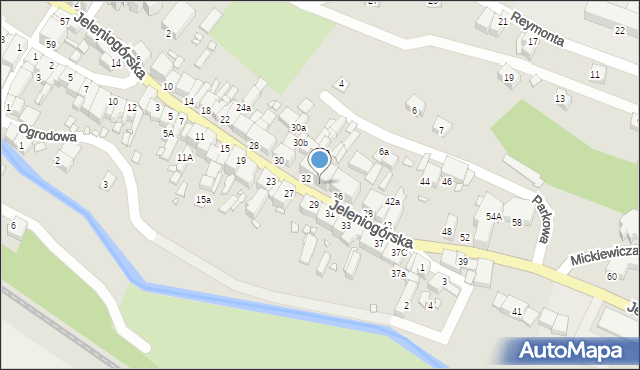 Świerzawa, Jeleniogórska, 34, mapa Świerzawa