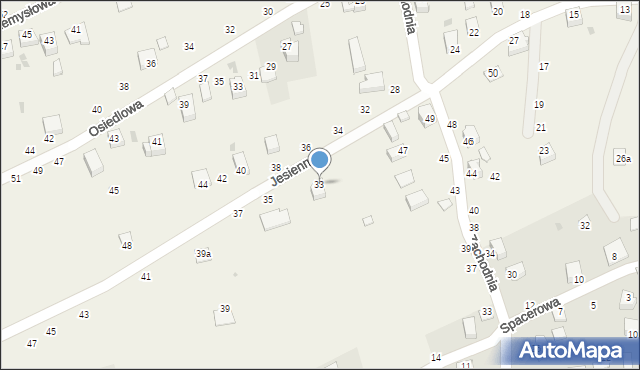 Świnna, Jesienna, 33, mapa Świnna