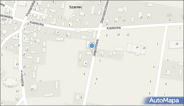 Szaniec, Jesionowa, 2, mapa Szaniec