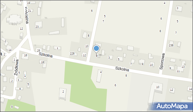 Szaniec, Jesionowa, 9, mapa Szaniec