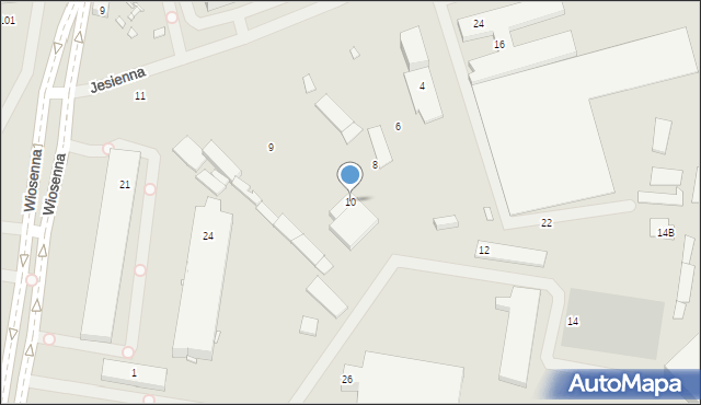 Szczecin, Jesienna, 10, mapa Szczecina