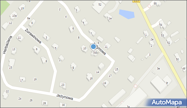 Szczecin, Jeżynowa, 14a, mapa Szczecina