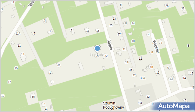 Szumin, Jegiel, 20, mapa Szumin