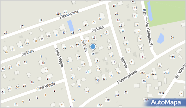 Tarnobrzeg, Jędrala Walentego, 15, mapa Tarnobrzegu
