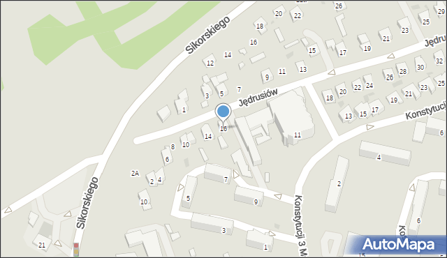Tarnobrzeg, Jędrusiów, 16, mapa Tarnobrzegu