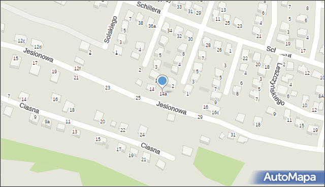 Tarnów, Jesionowa, 14a, mapa Tarnów