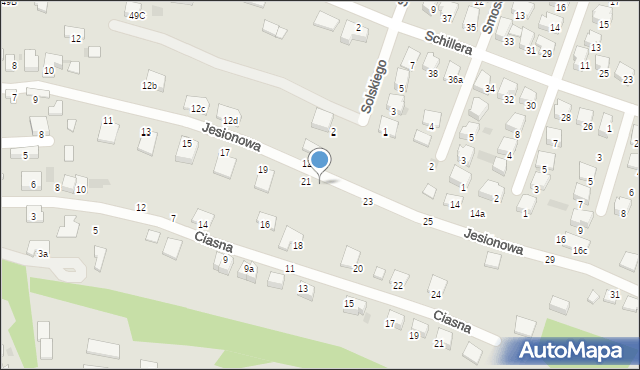 Tarnów, Jesionowa, 21a, mapa Tarnów