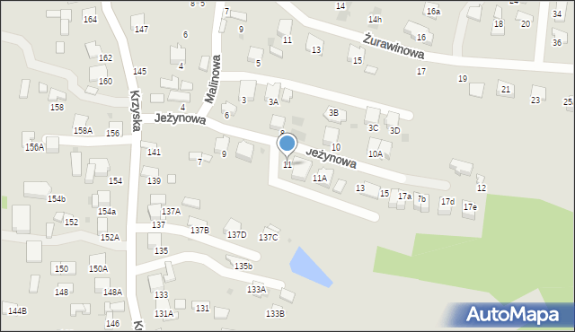 Tarnów, Jeżynowa, 11, mapa Tarnów