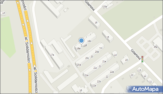 Tczew, Jedności Narodu, 18b, mapa Tczew