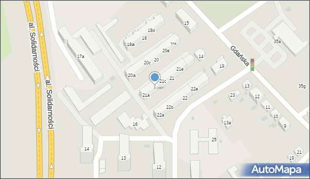 Tczew, Jedności Narodu, 21b, mapa Tczew