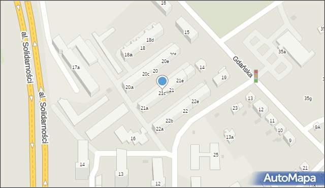 Tczew, Jedności Narodu, 21c, mapa Tczew