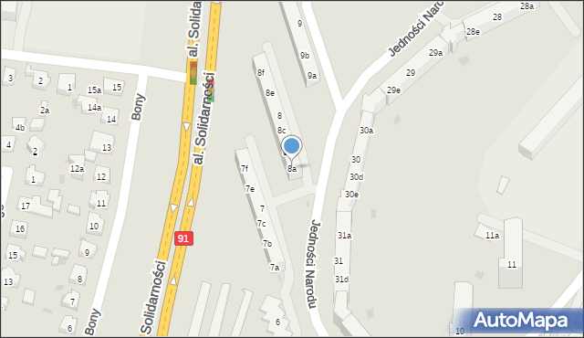Tczew, Jedności Narodu, 8a, mapa Tczew