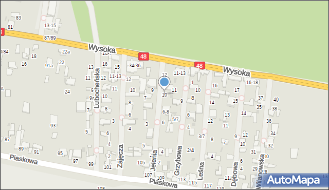 Tomaszów Mazowiecki, Jelenia, 10, mapa Tomaszów Mazowiecki