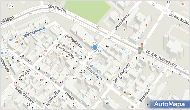 Toruń, Jęczmienna, 15, mapa Torunia