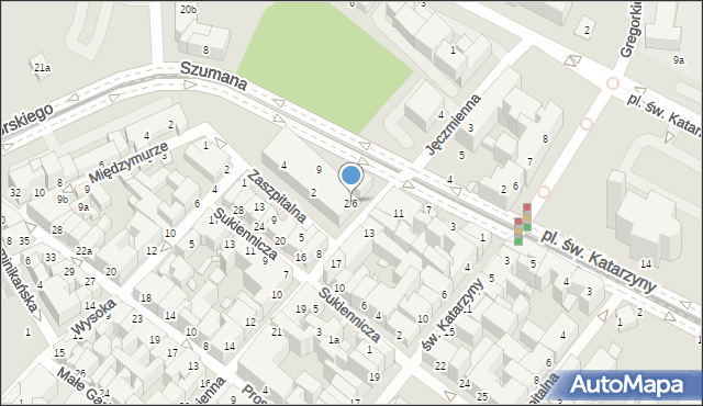 Toruń, Jęczmienna, 2/6, mapa Torunia