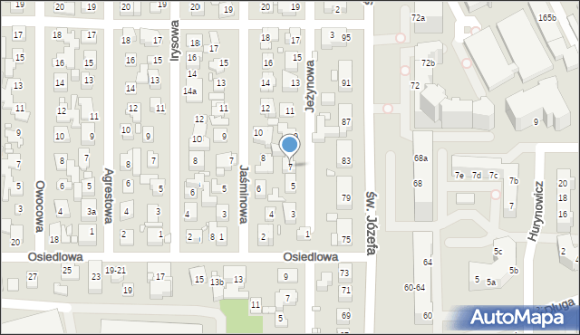 Toruń, Jeżynowa, 7, mapa Torunia