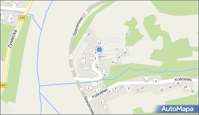 Tresna, Jesionowa, 10, mapa Tresna