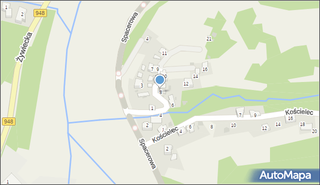 Tresna, Jesionowa, 8, mapa Tresna