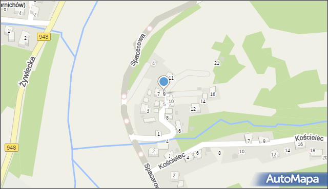 Tresna, Jesionowa, 9, mapa Tresna