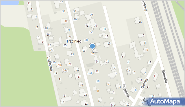 Trzciniec, Jemiołowa, 16, mapa Trzciniec