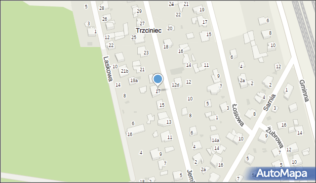 Trzciniec, Jemiołowa, 17, mapa Trzciniec