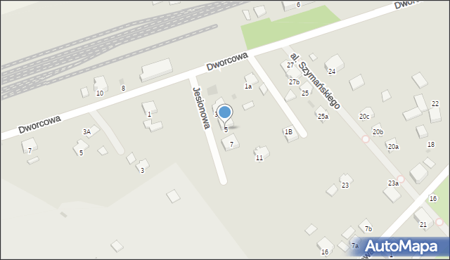 Trzemeszno, Jesionowa, 5, mapa Trzemeszno