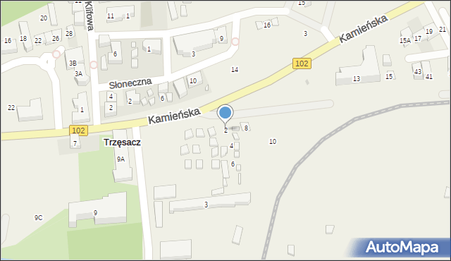 Trzęsacz, Jesionowa, 2, mapa Trzęsacz